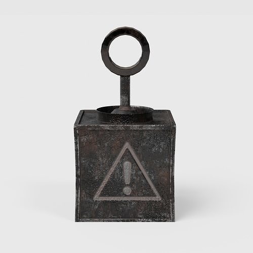 Old Vintage Automatic Atom Bomb Button Free low-poly 3D model