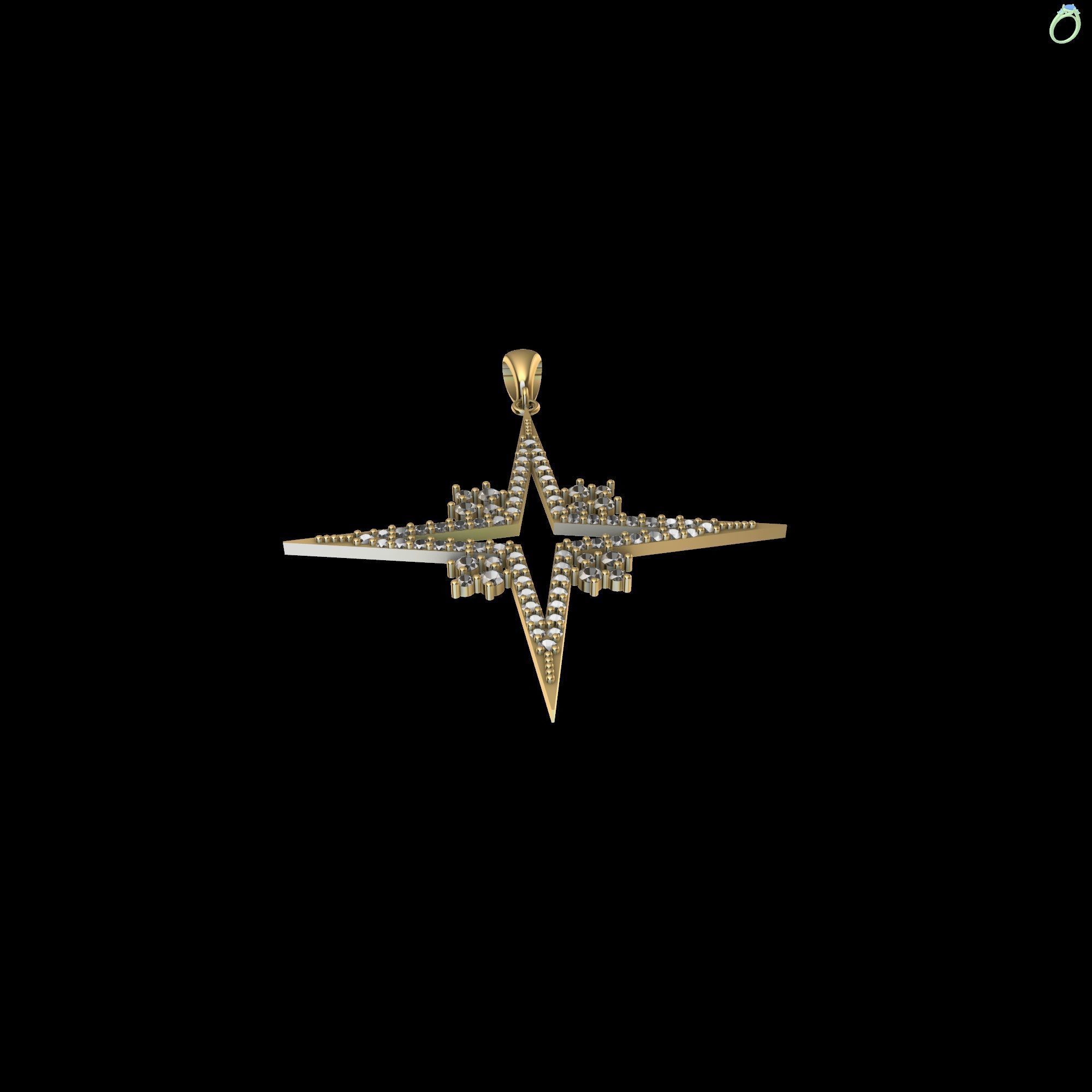 Star Pendant 3D print model_5