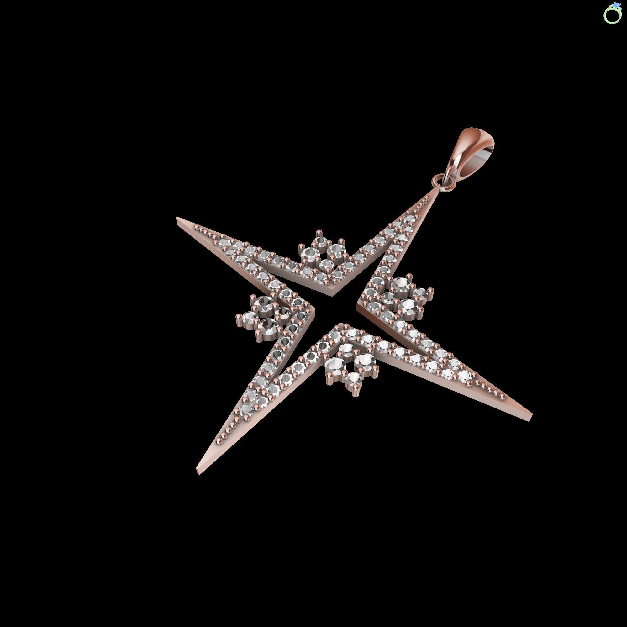 Star Pendant 3D print model_6