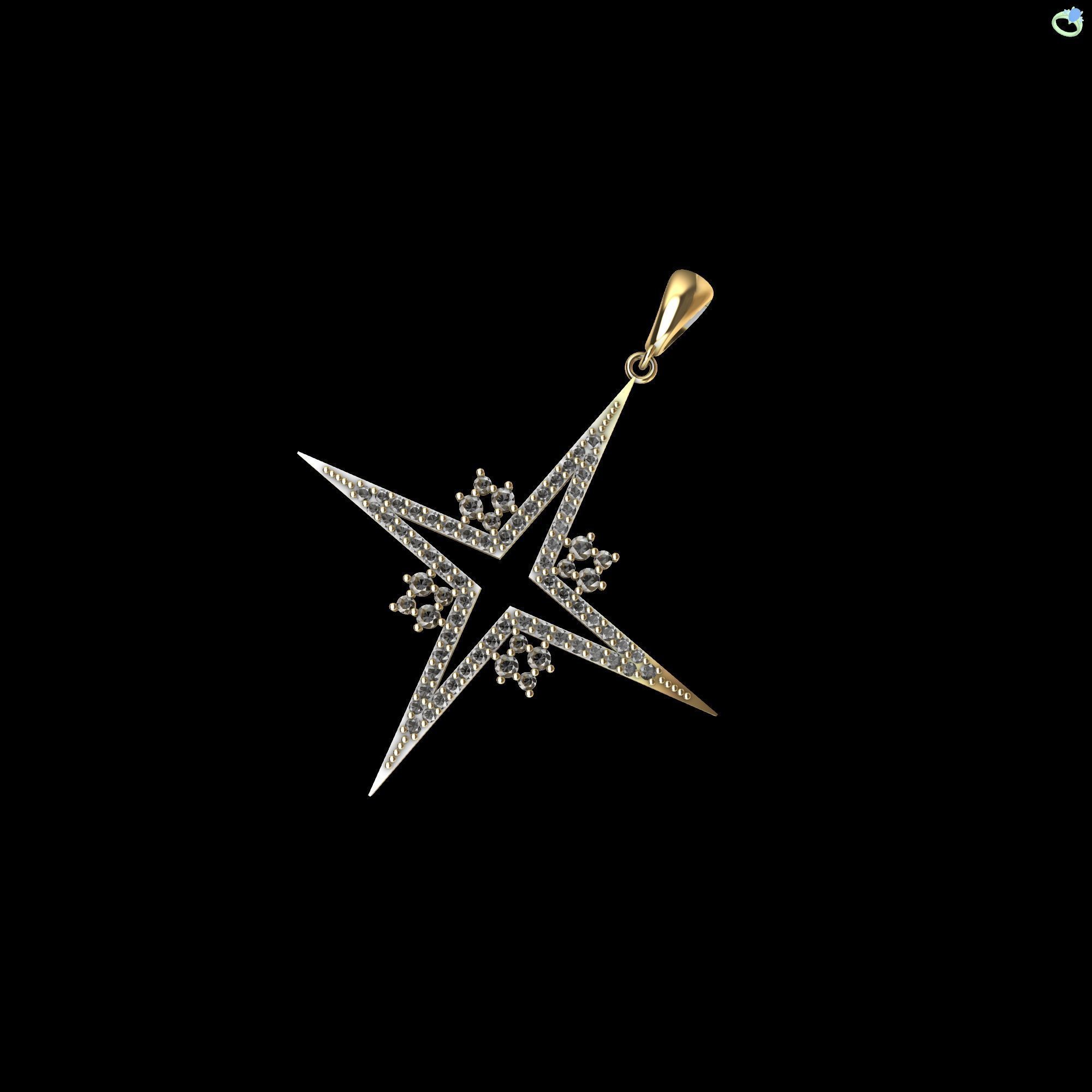 Star Pendant 3D print model_1
