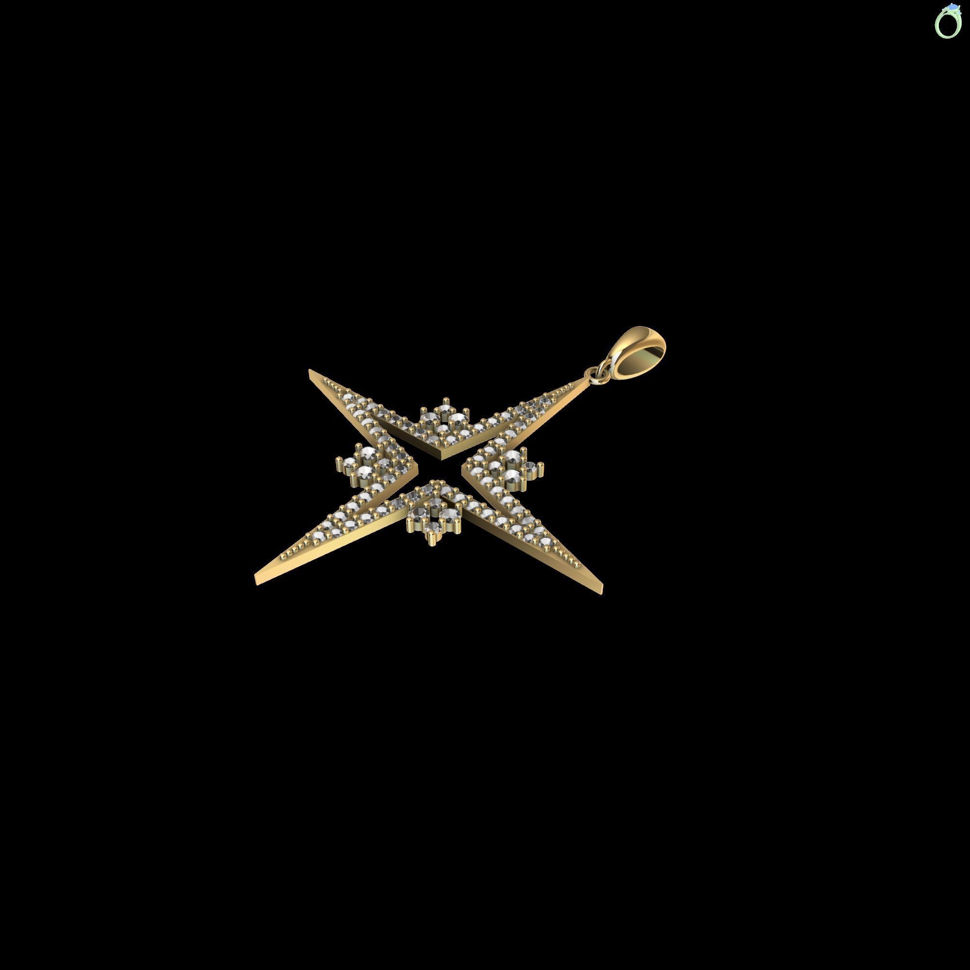 Star Pendant 3D print model_3