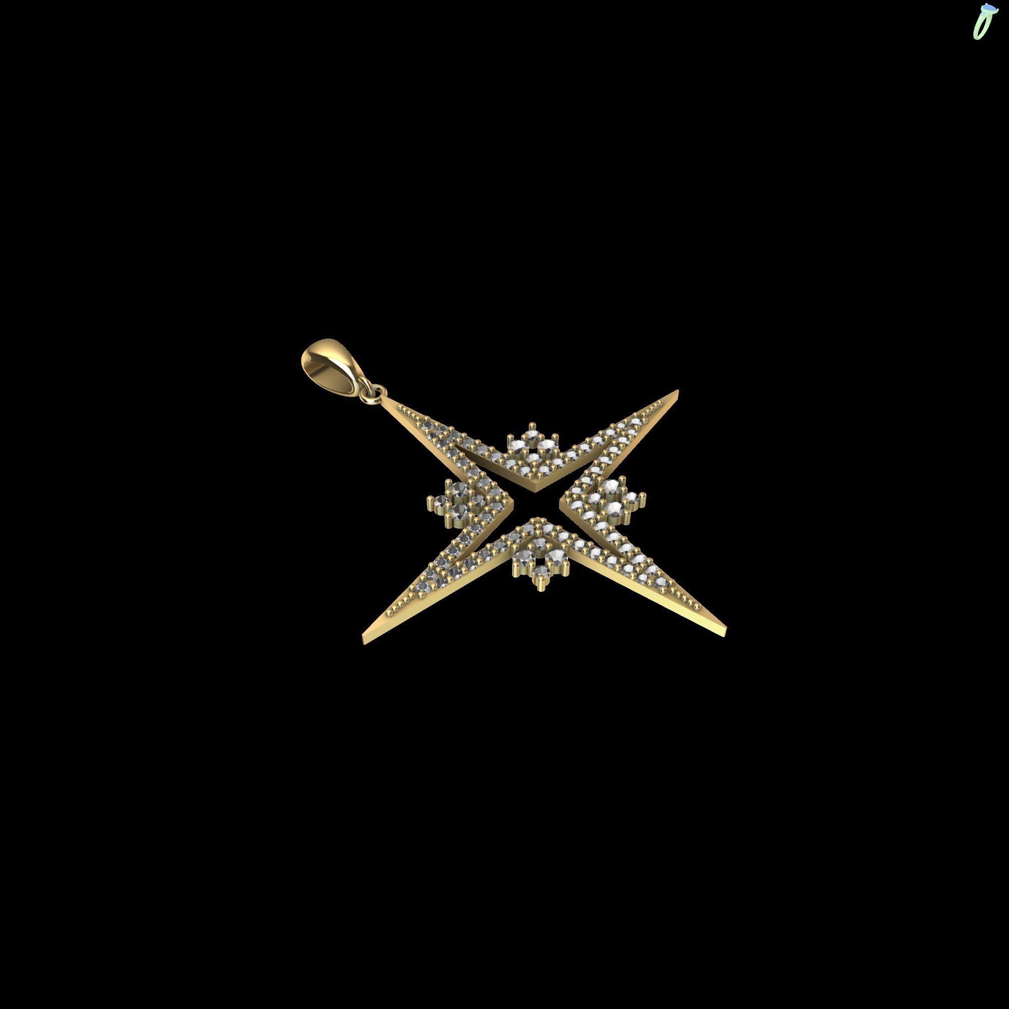 Star Pendant 3D print model_4