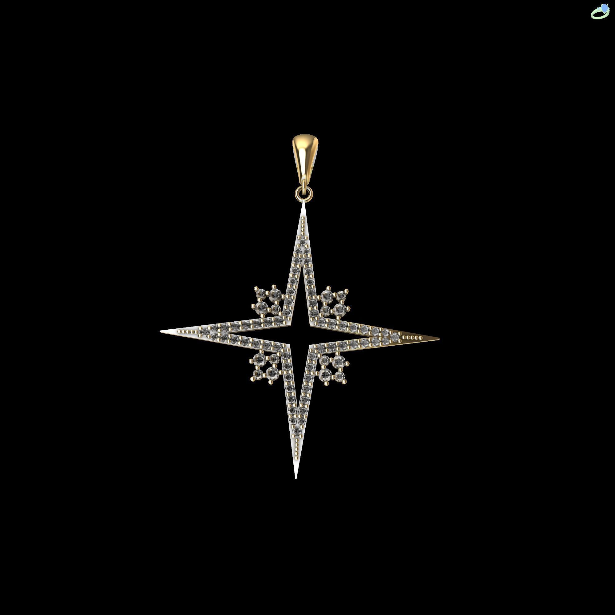 Star Pendant 3D print model_2
