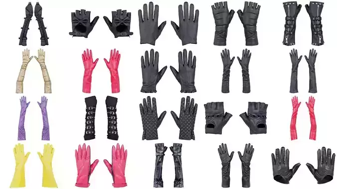 20 Glove Superbundle 3D Model Collection