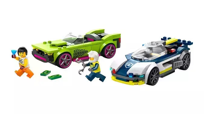 TwindBricks3D - 60415 Police Car and Muscle Car Chase 3D print model