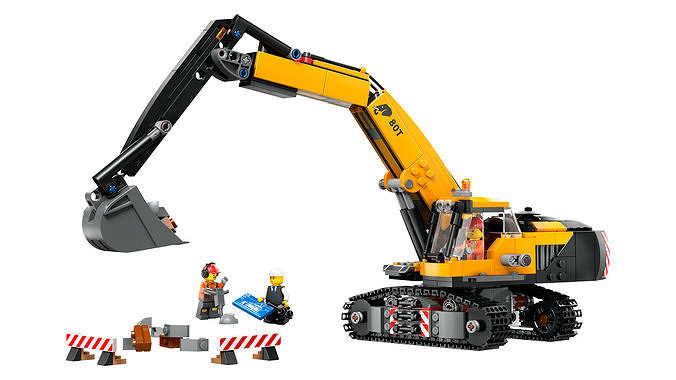 TwindBricks3D - 60420 Yellow Construction Excavator 3D print model
