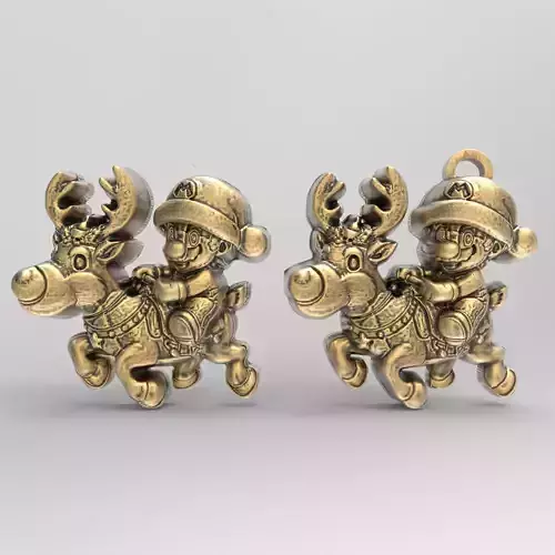 mario with deer  3D print model