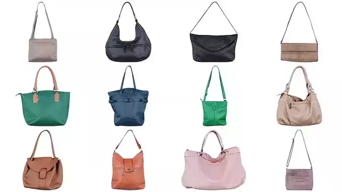 12 Handbag Superbundle 3D Model Collection