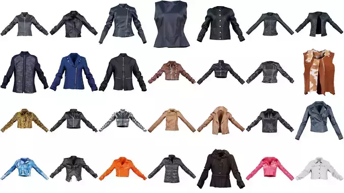 82 Jacket and Coat for Woman Superbundle 3D Model Collection