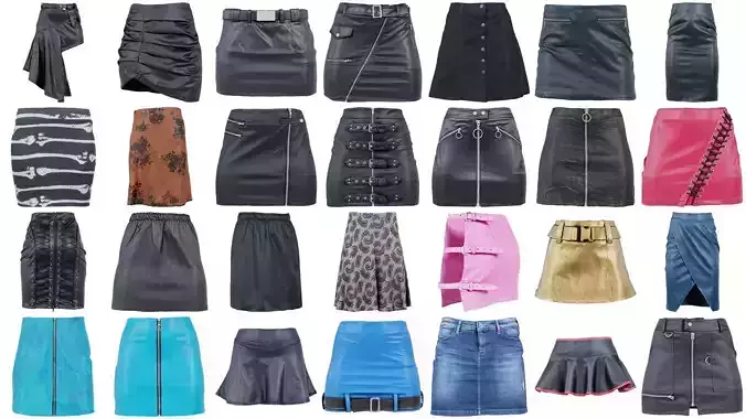 80 Skirt Superbundle 3D Model Collection
