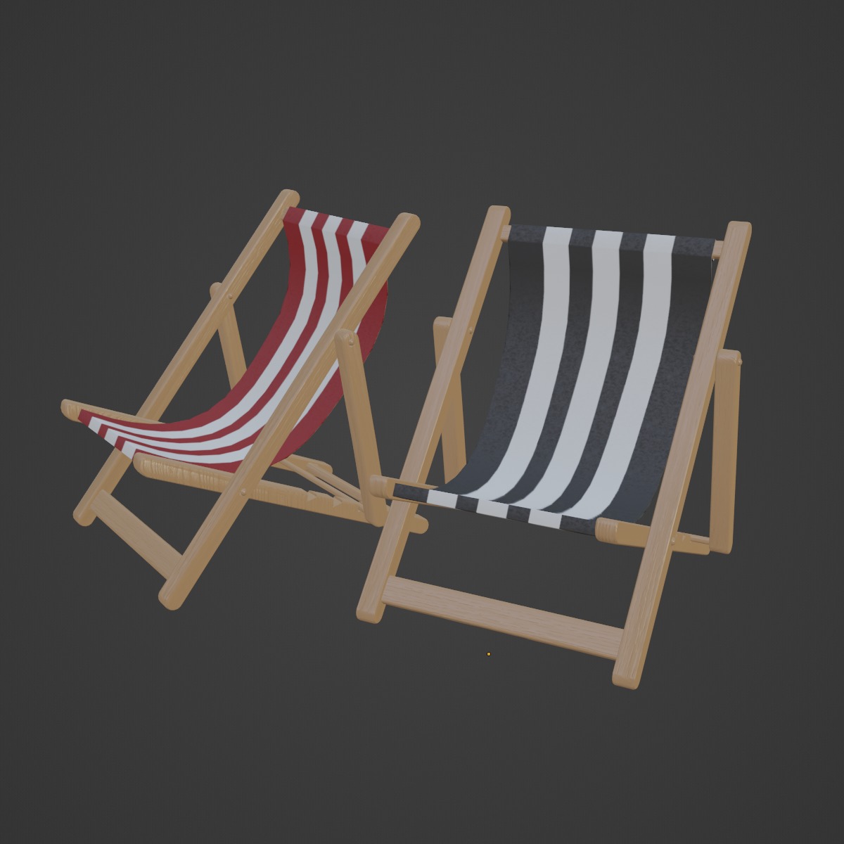 Beach Chair Deck 02 Low-poly 3D model_6