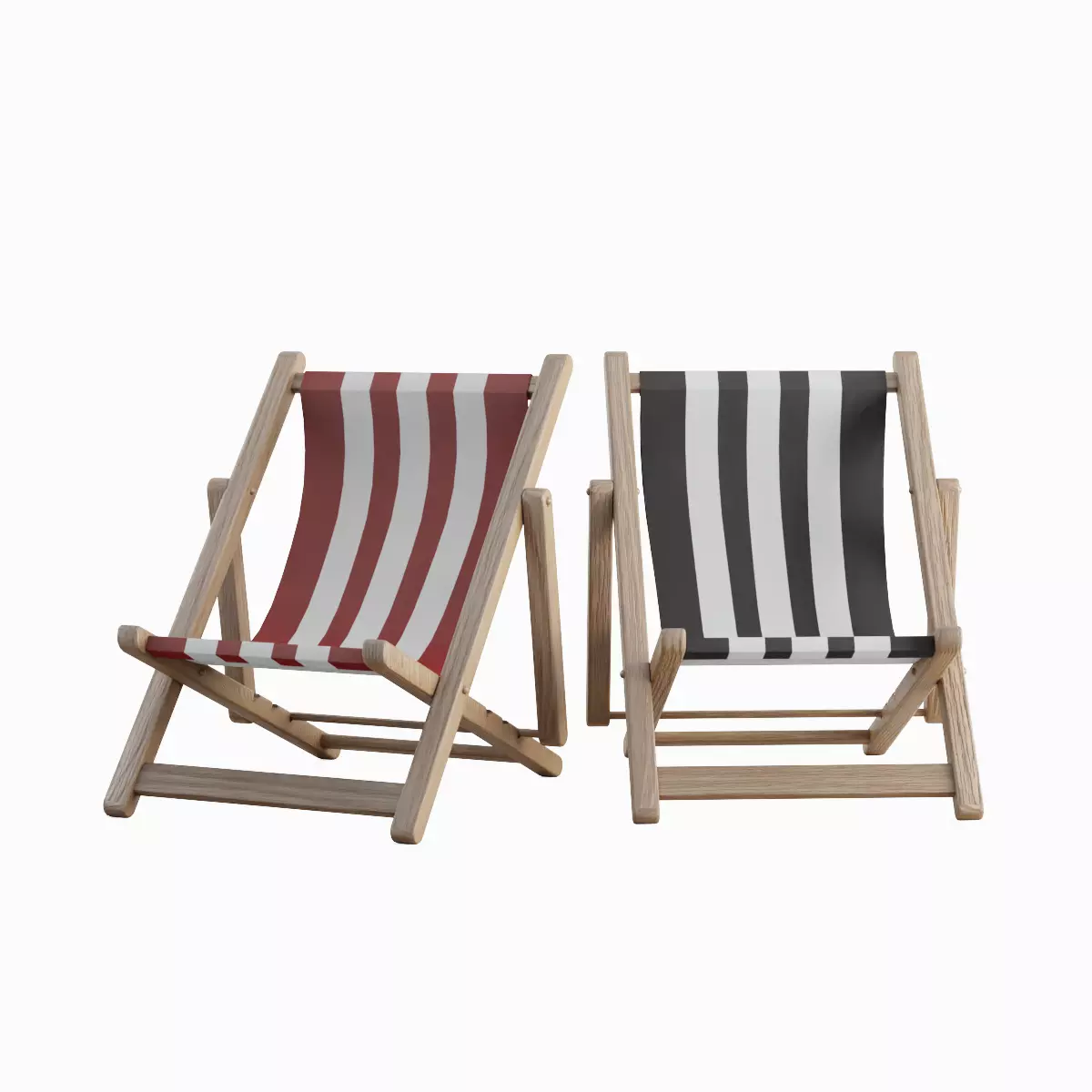 Beach Chair Deck 02 Low-poly 3D model_0