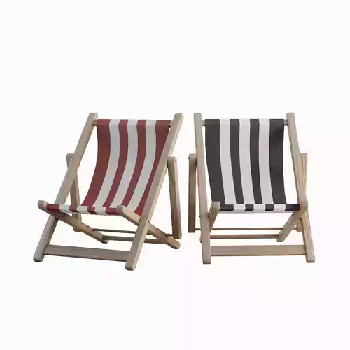 Beach Chair Deck 02 Low-poly 3D model