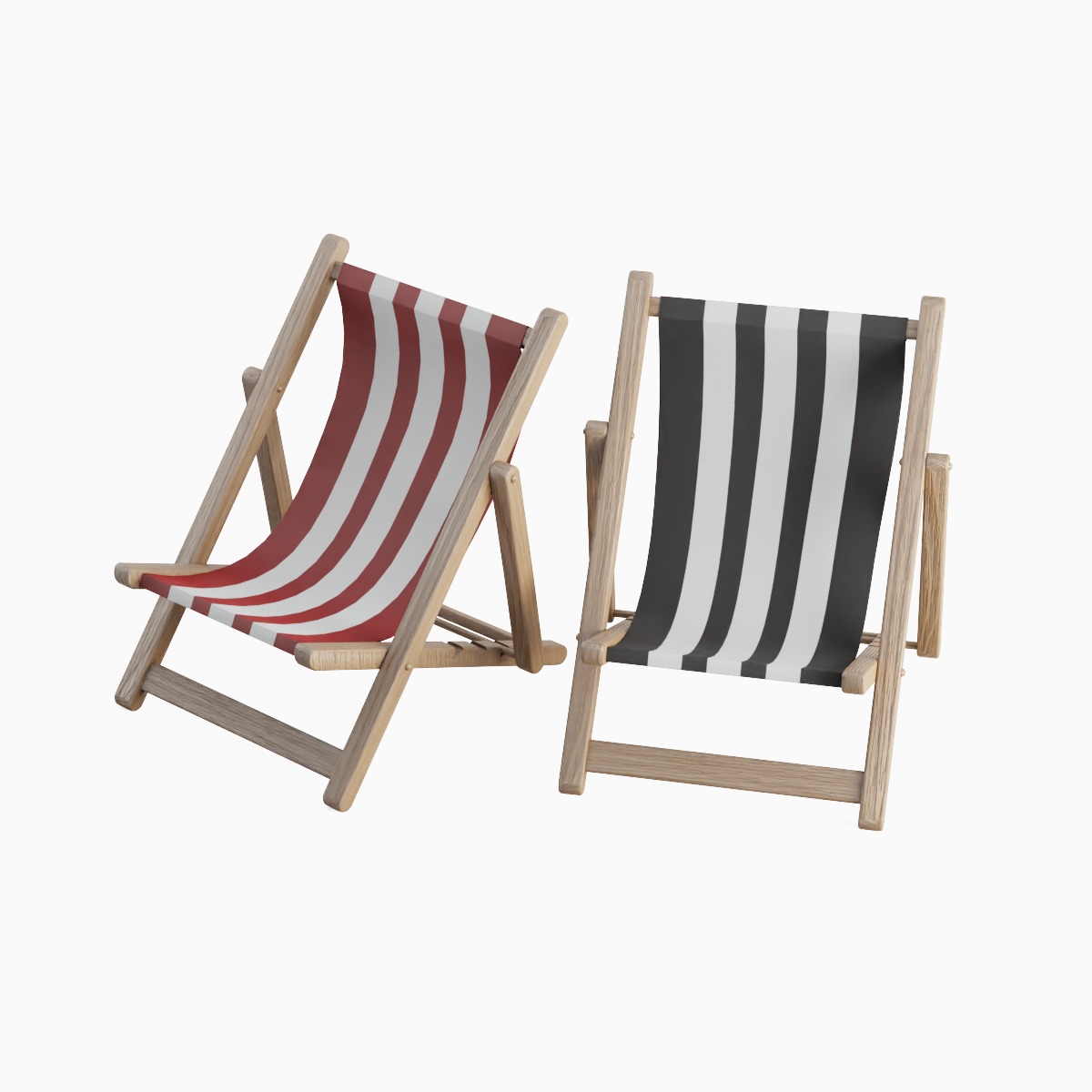 Beach Chair Deck 02 Low-poly 3D model_3