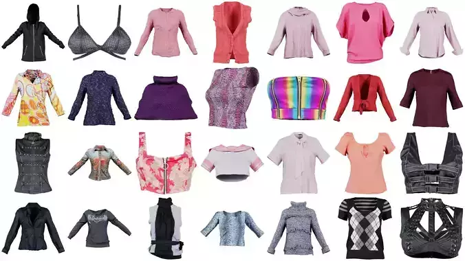 94 Top Shirt and Bra Superbundle 3D Model Collection