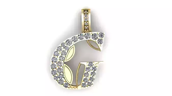 LUXURY ALPHABET G PENDANT 3D PRINTABLE MODEL