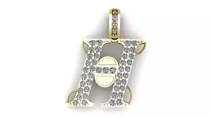 LUXURY ALPHABET H PENDANT 3D PRINTABLE MODEL
