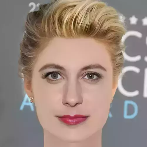 Greta Gerwig Head - No Hair - Low poly head for game 
