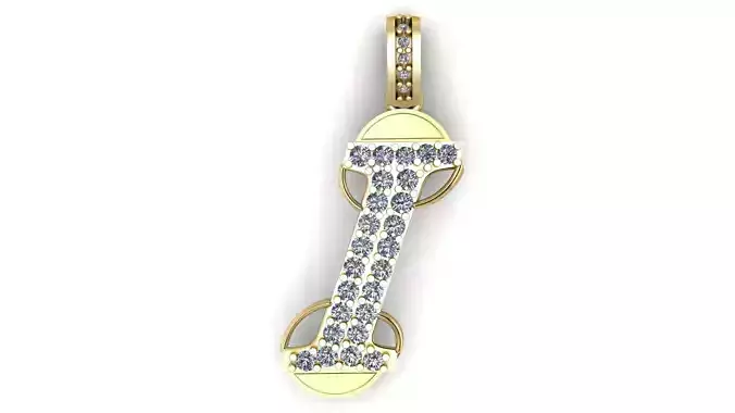 LUXURY ALPHABET I PENDANT 3D PRINTABLE MODEL