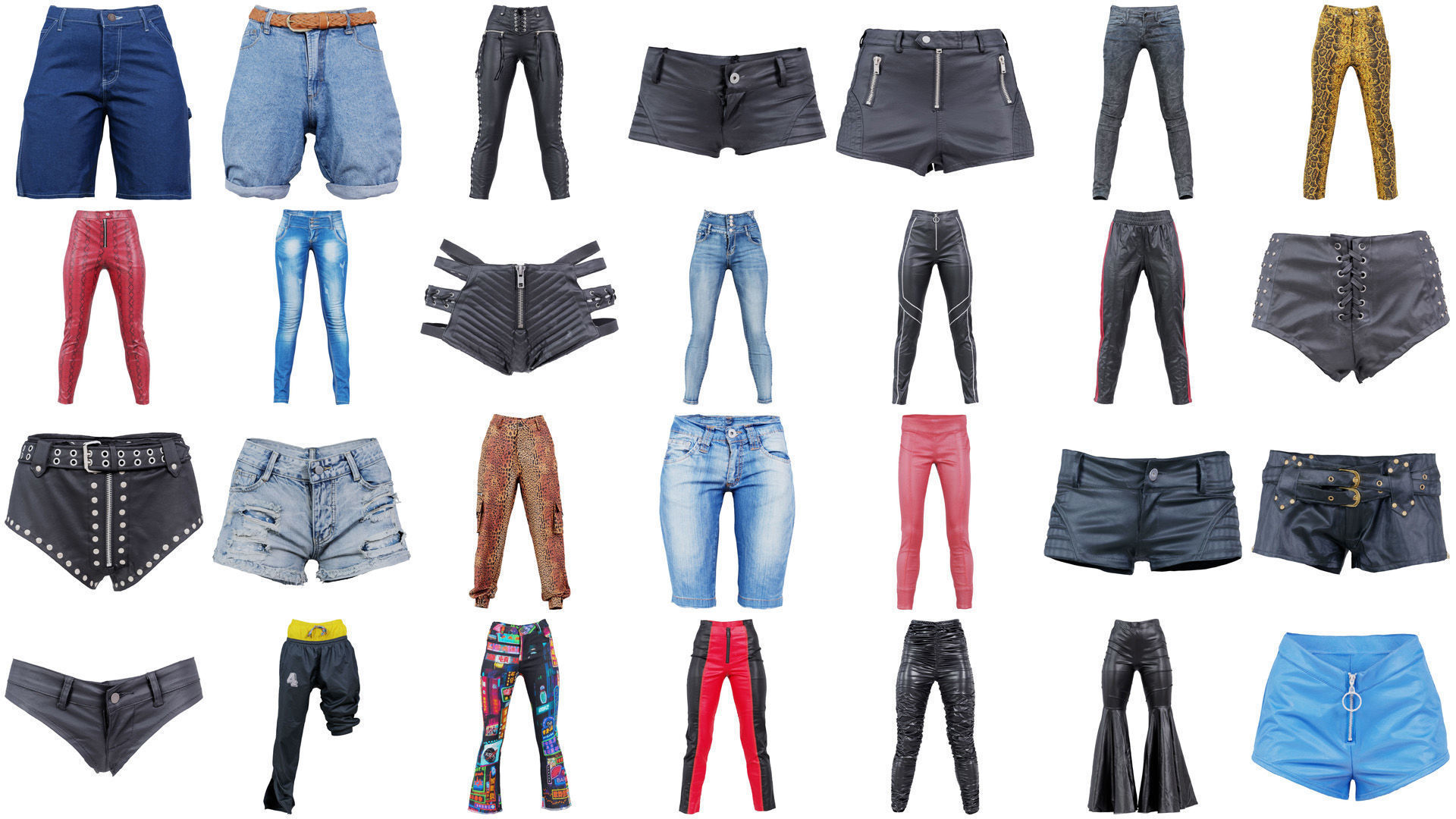 114 Trouser Short Bottom Jeans Superbundle 3D Model Collection_3