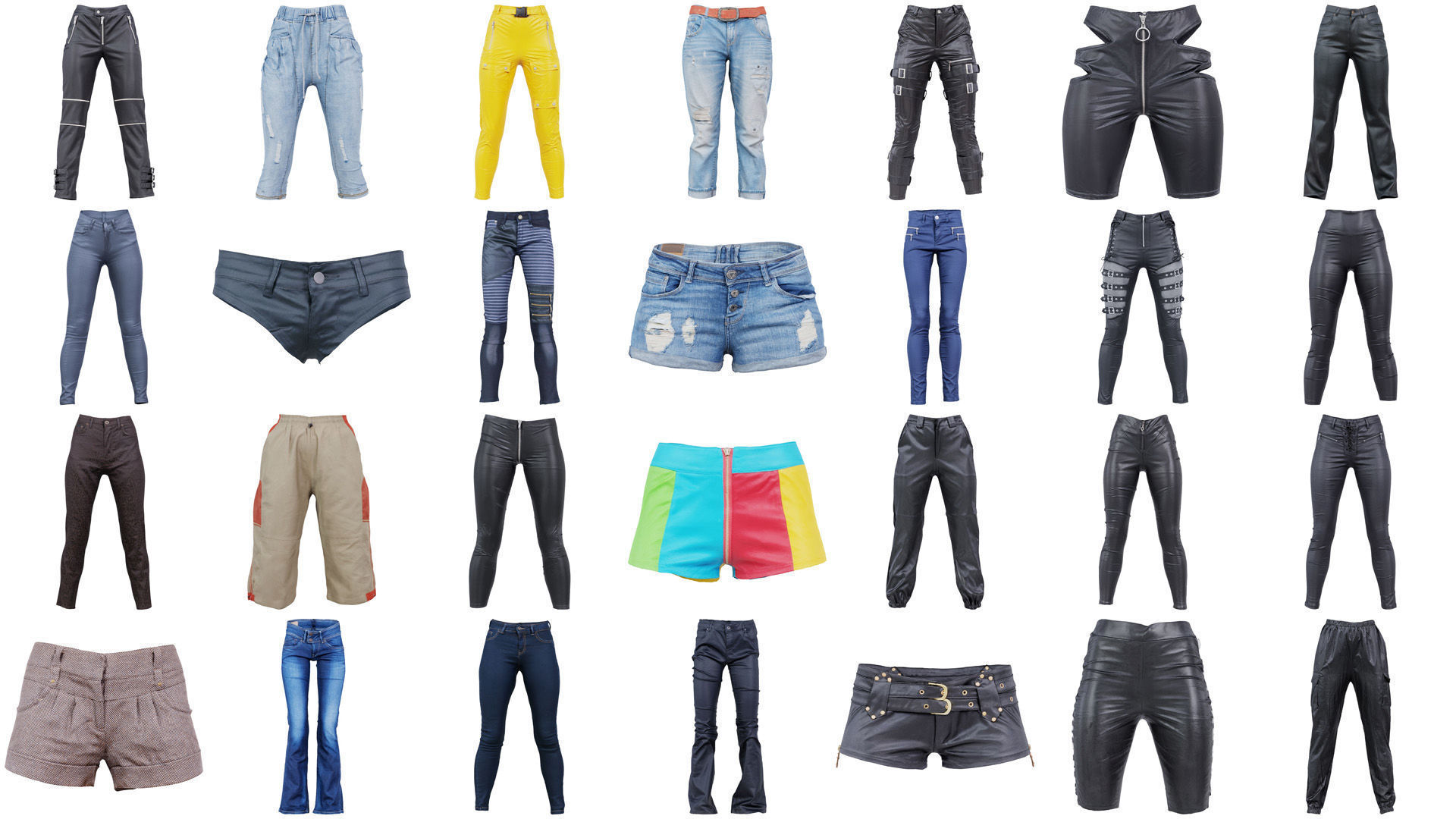 114 Trouser Short Bottom Jeans Superbundle 3D Model Collection_1