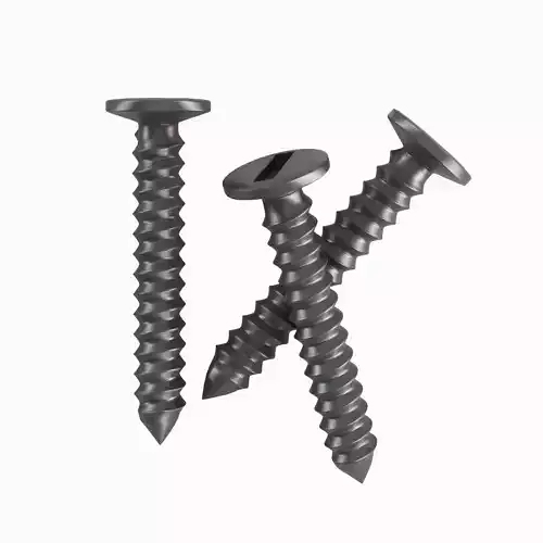 Aluminium Screw 02 Low-poly 3D model