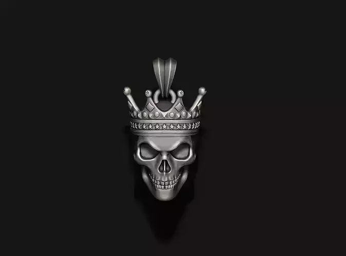 Skull with crown pendant  3D print model