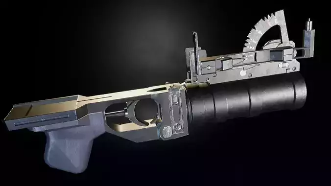 AAA GP-34 Under barrel Grenade Launcher Game Ready PBR Low-poly 3D model