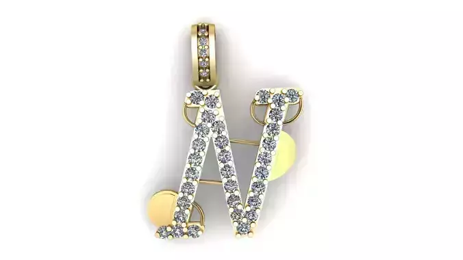 LUXURY ALPHABET N PENDAANT 3D PRINTABLE MODEL 3D print model