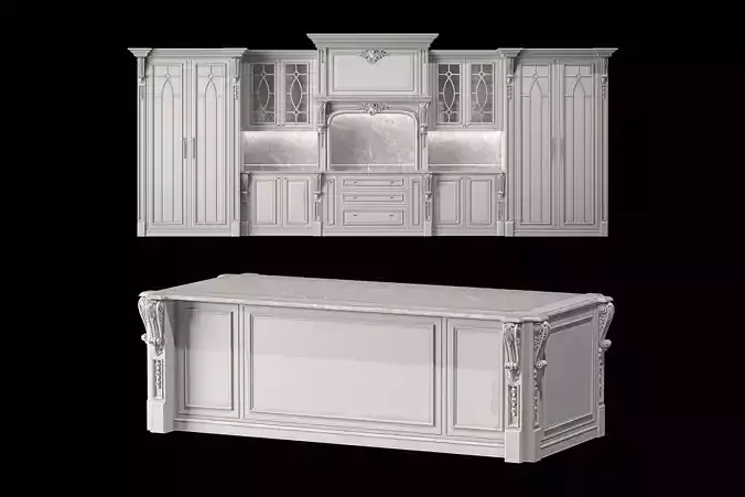 blk wood classical kitchen art 001