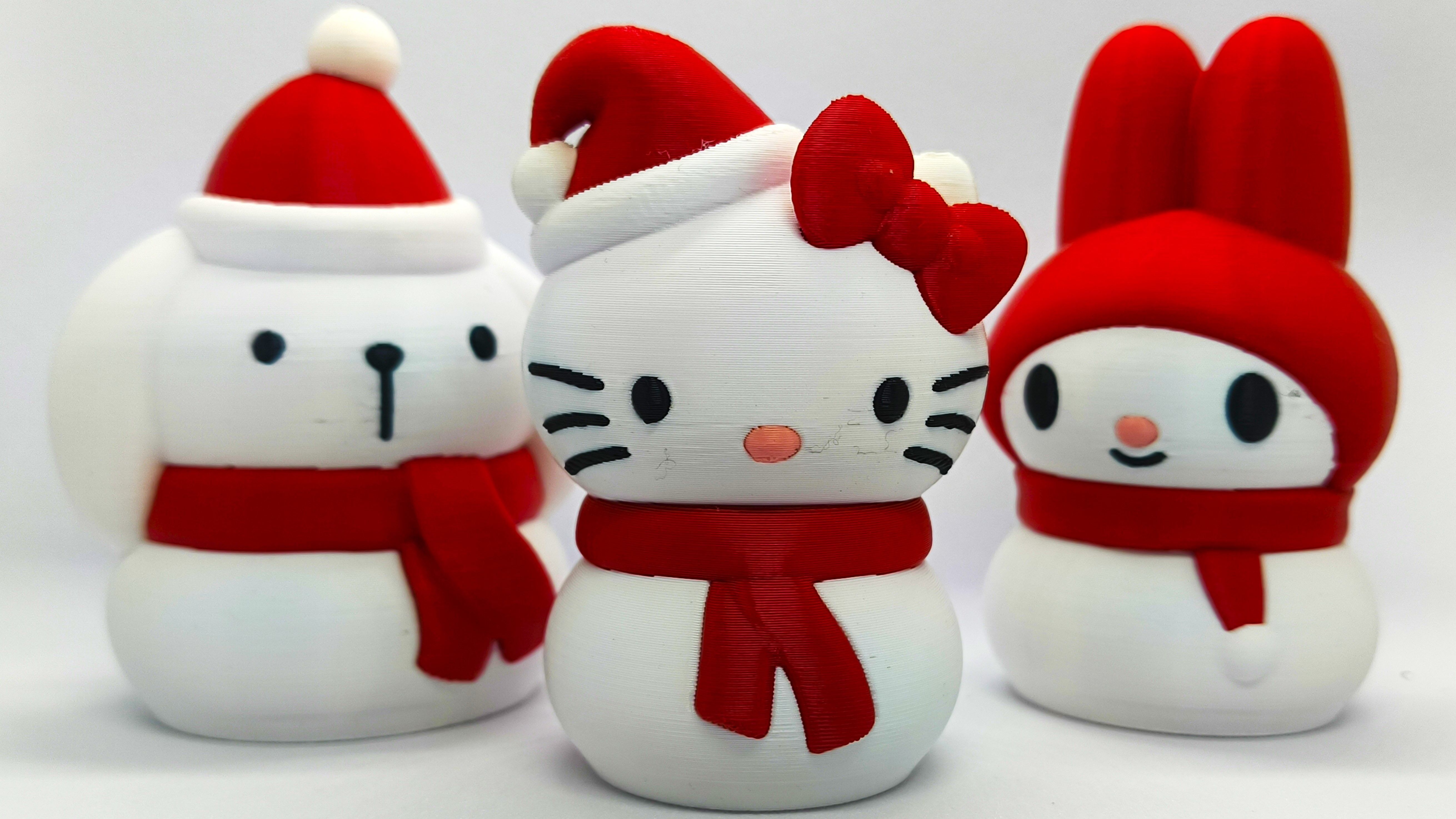Christmas Special Cute Kitty Snowman Collection 3D print model_1