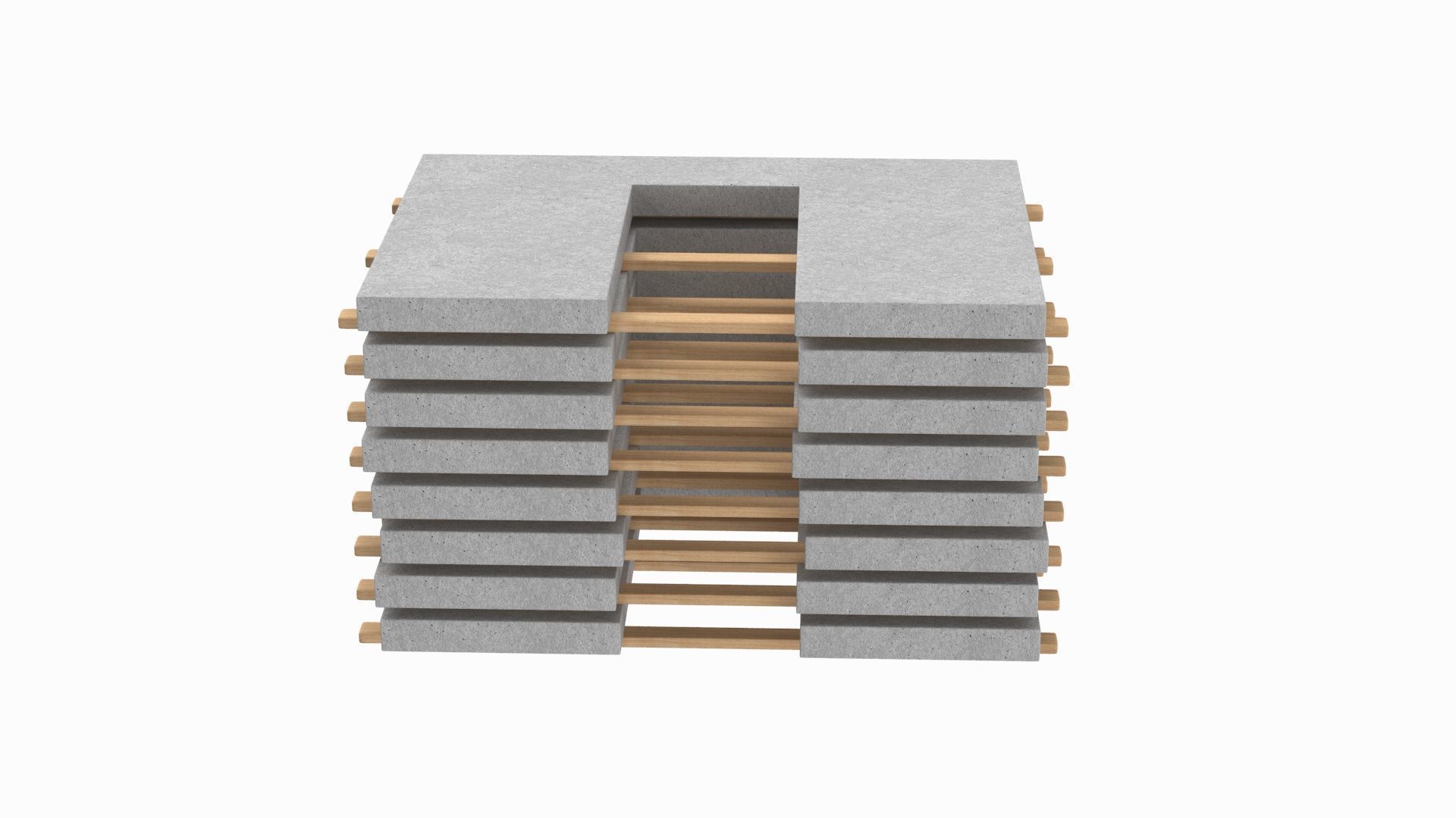 Stacked Concrete Wall Panels  3D model_2