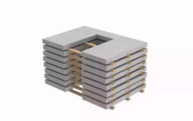 Stacked Concrete Wall Panels  3D model Stacked Concrete Wall Panels  3D model