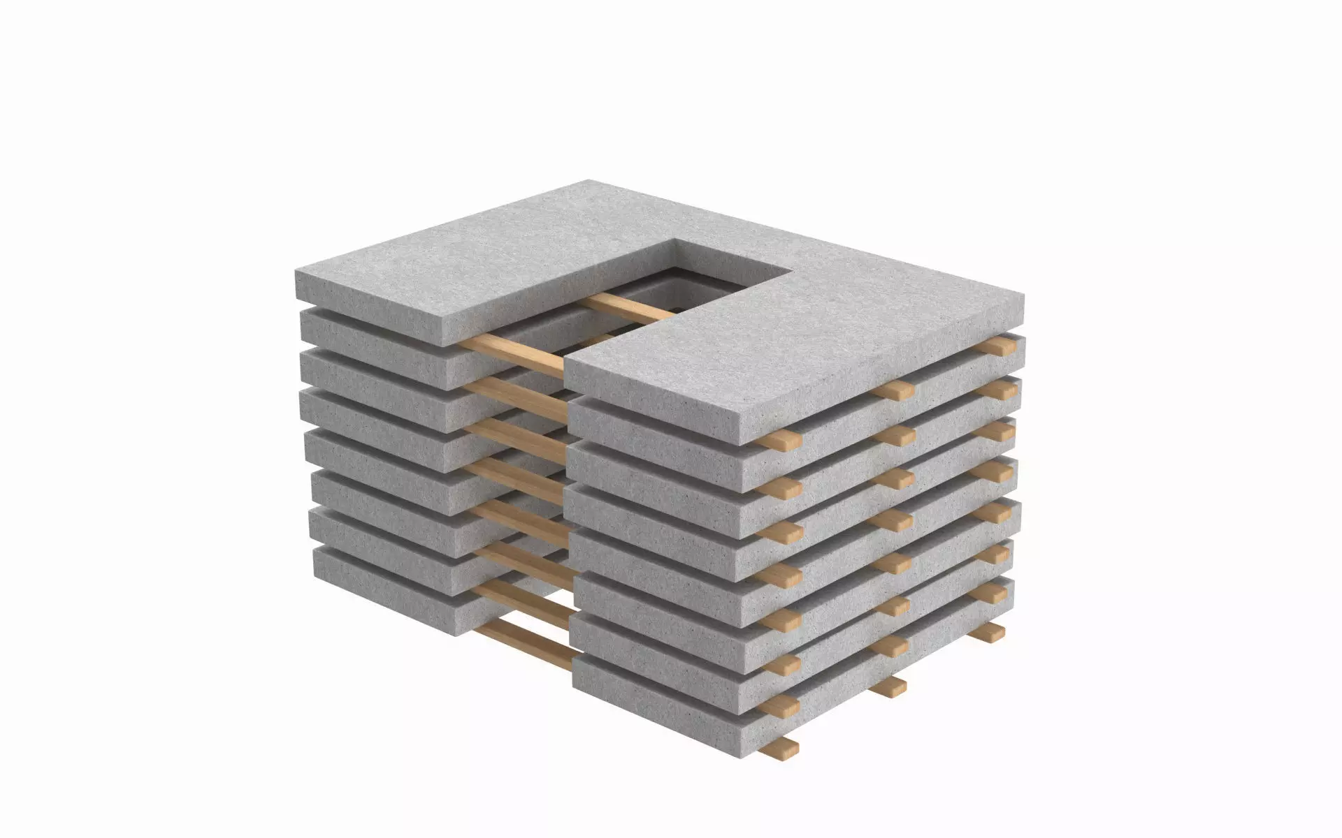 Stacked Concrete Wall Panels  3D model_0