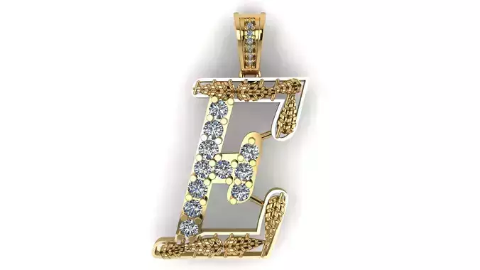 PRECIOUS ALPHABET E PENDANT 3D PRINTABLE MODEL