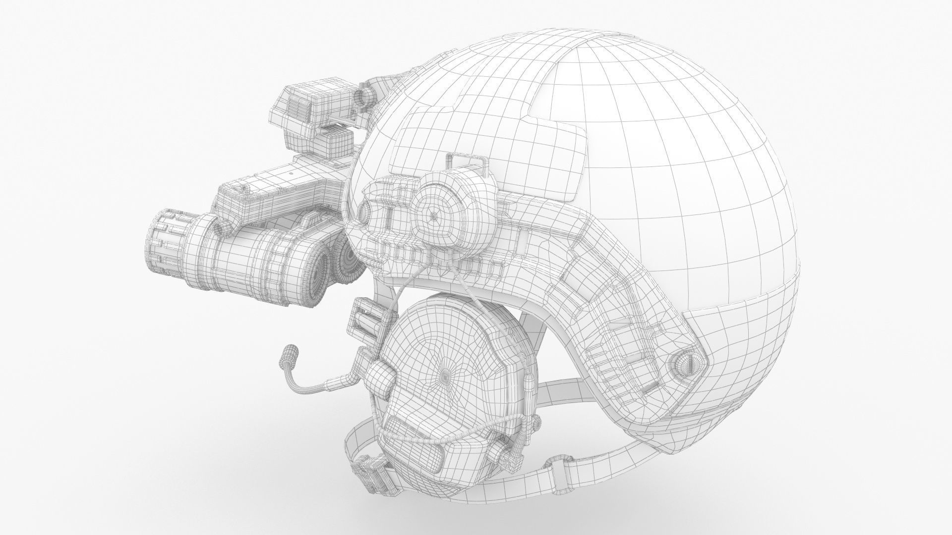 Tactical Ballistic Helmet Digital Woodland Camo with Fur 3D model_6