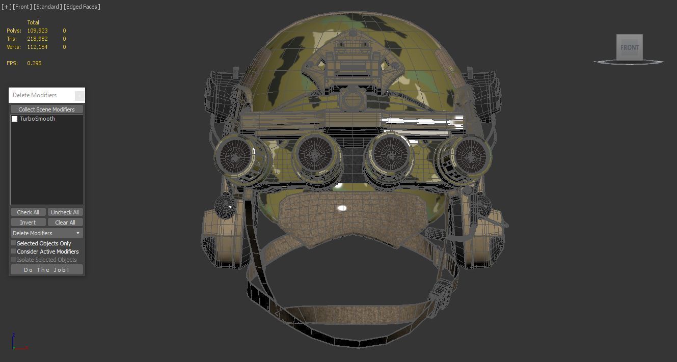 Tactical Ballistic Helmet Digital Woodland Camo with Fur 3D model_7