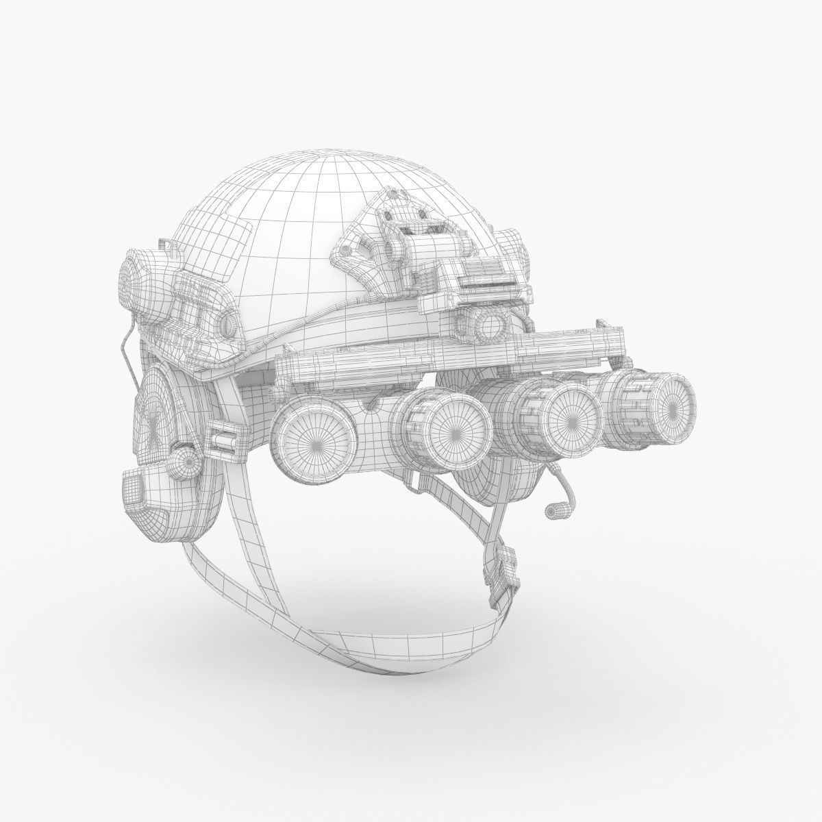 Tactical Ballistic Helmet Digital Woodland Camo with Fur 3D model_18