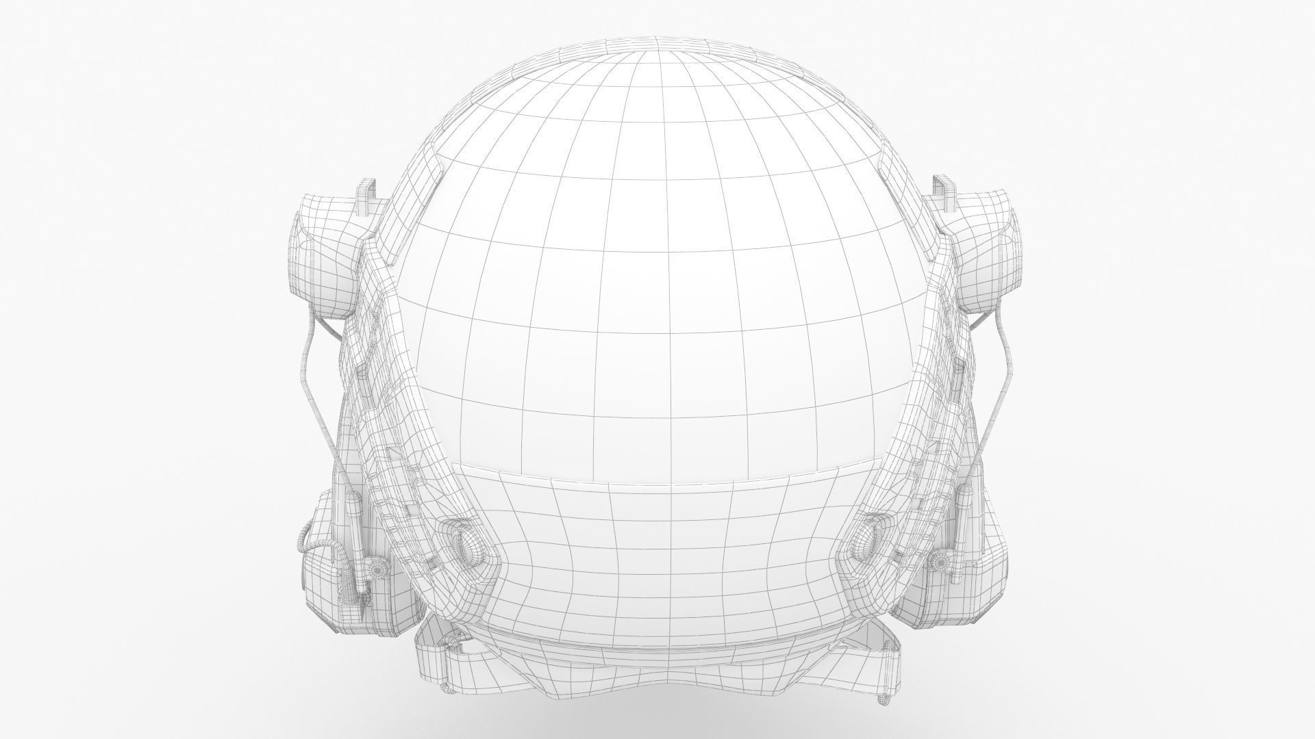 Tactical Ballistic Helmet Digital Woodland Camo with Fur 3D model_16