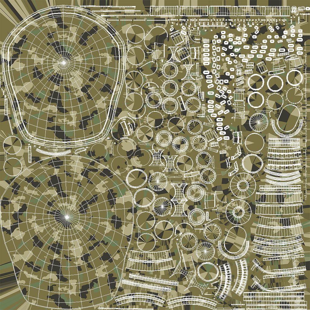 Tactical Ballistic Helmet Digital Woodland Camo with Fur 3D model_9