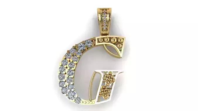 PRECIOUS ALPHABET G PENDANT 3D PRINTABLE MODEL