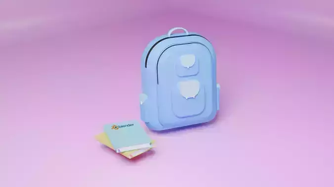 Cute School Bag with Books