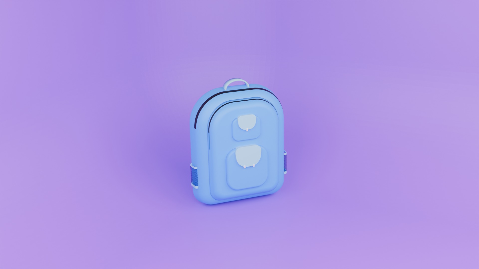 Cute School Bag with Books Free 3D model_1
