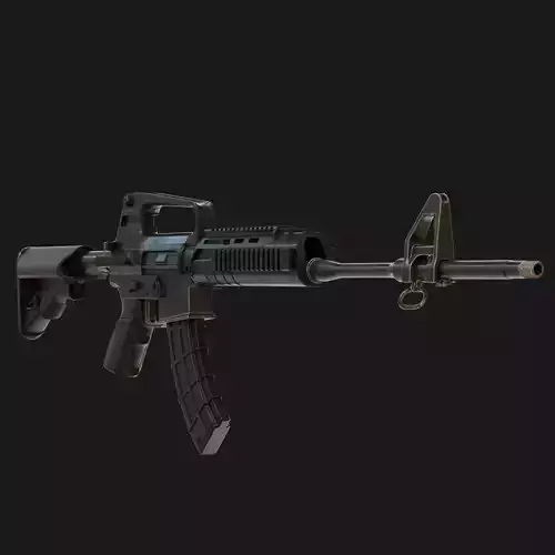 Realistic Machine Gun M16 3D model