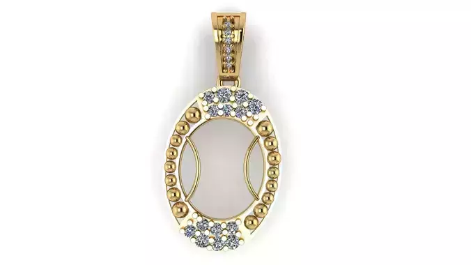 PRECIOUS ALPHABET O PENDANT 3D PRINTABLE MODEL