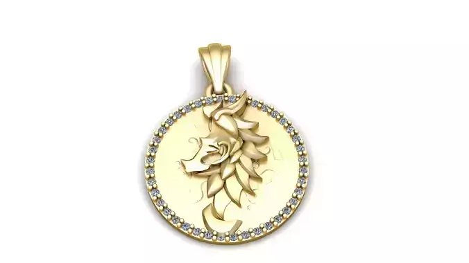 LION FACE SIGN PENDANT 3D PRINTABLE MODEL