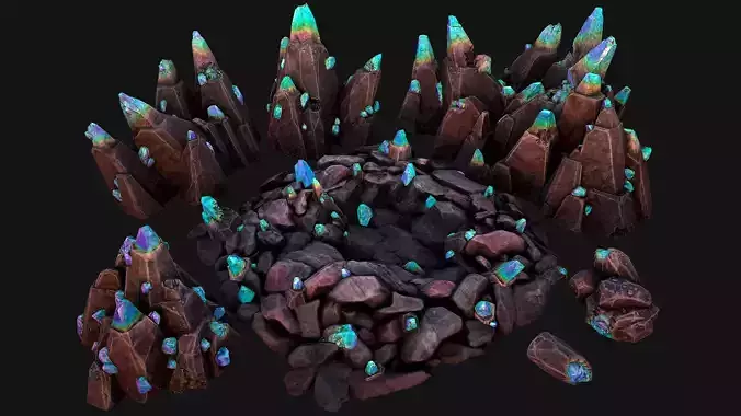 Dungeon Magic Crystals Deposits Ore and Minerals 