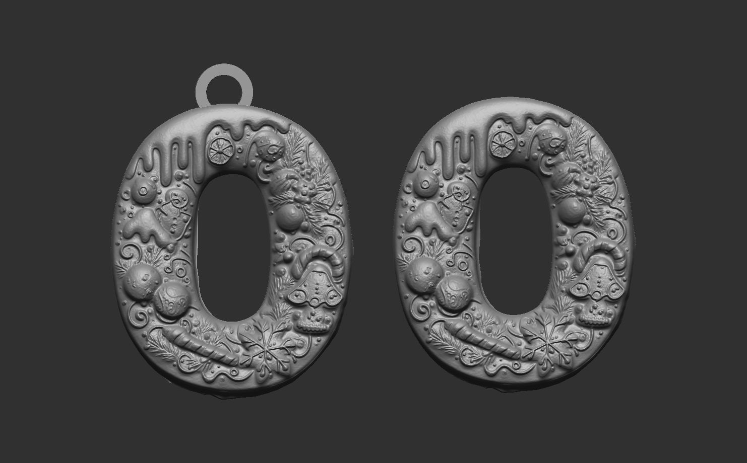 christmas decor 0 to 3 numbers  3D print model_6