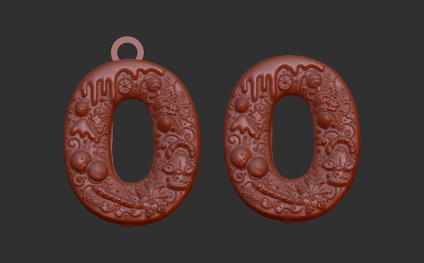 christmas decor 0 to 3 numbers  3D print model_3