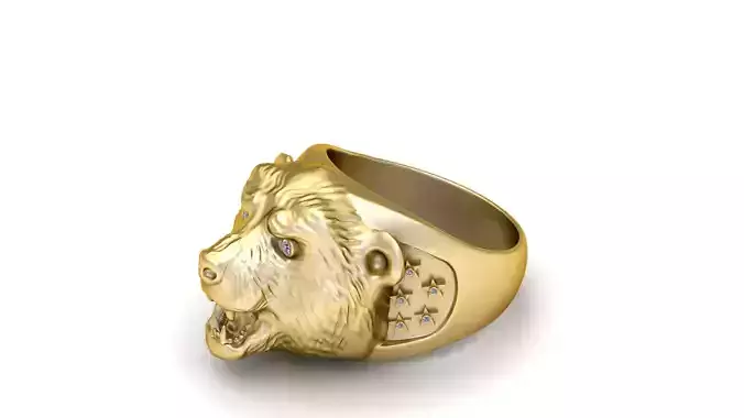 POLARBEAR FACE RING 3D PRINTABLE MODEL 3D print model